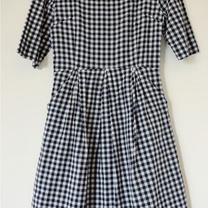 Classic Black and White Checkered Kids Dress